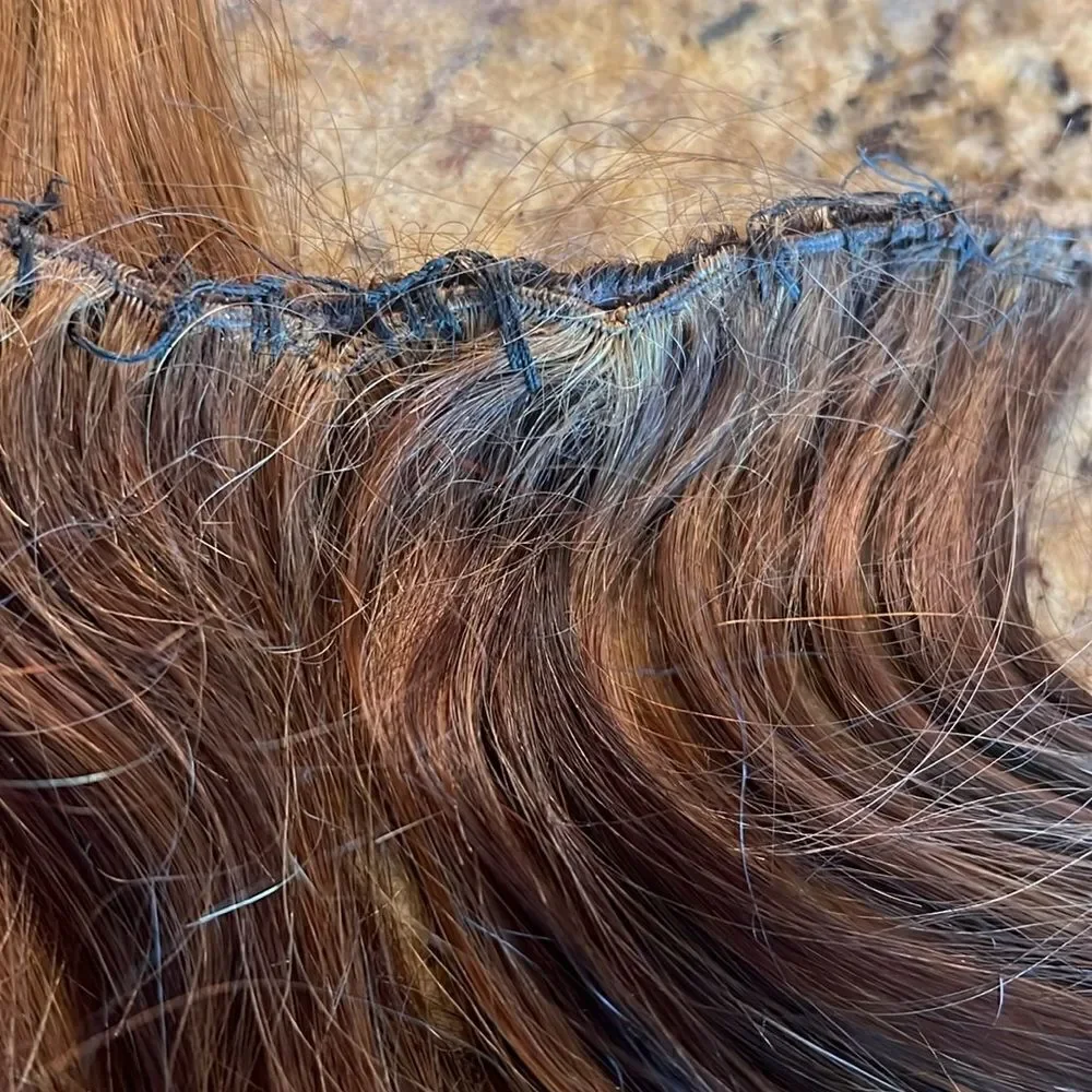 3 Rows Hand Tied Weft Hair - (2) 18” length & (1) 16” length